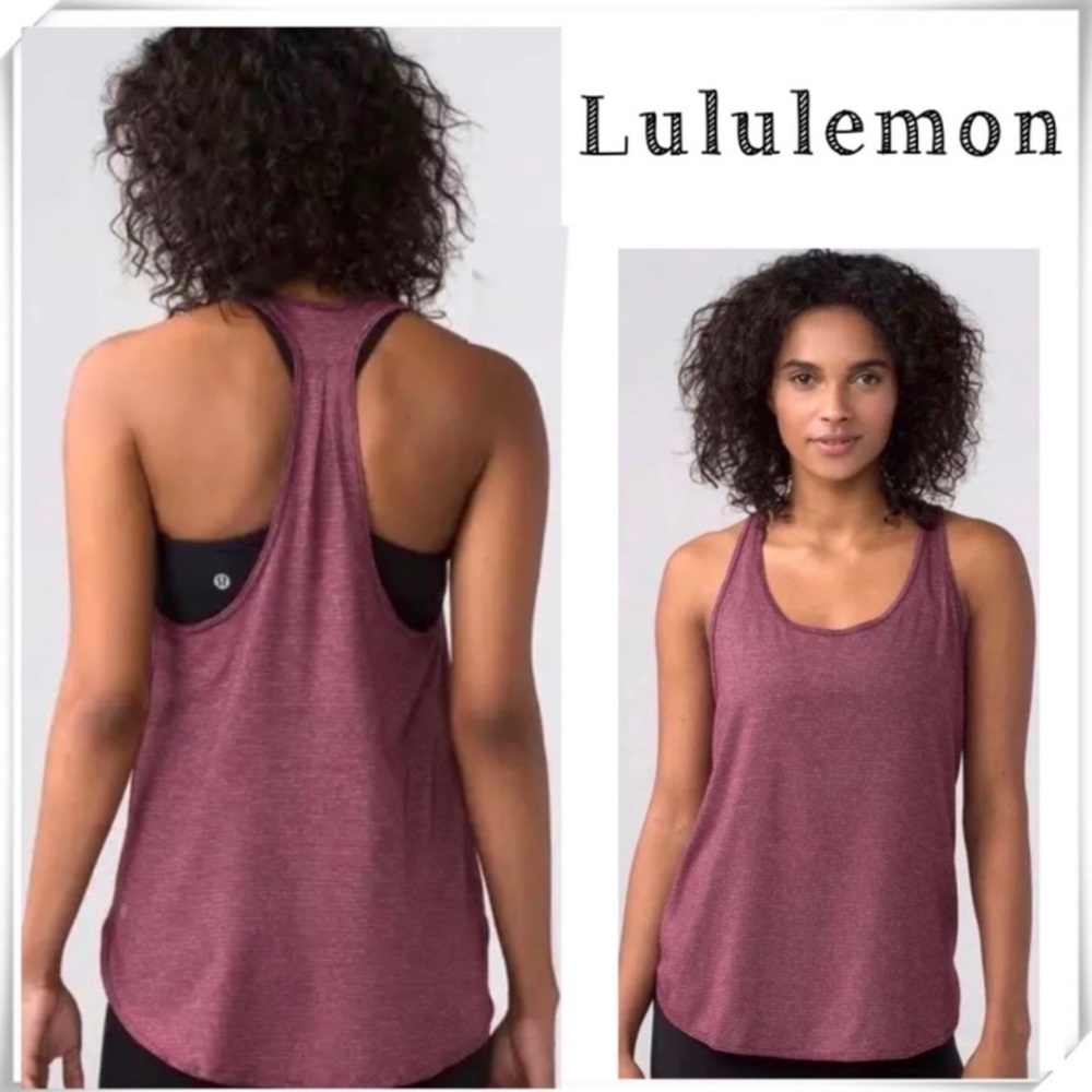 LULULEMON 105 Singlet Heathered Bordeaux Drama Tank Top in Burgundy
